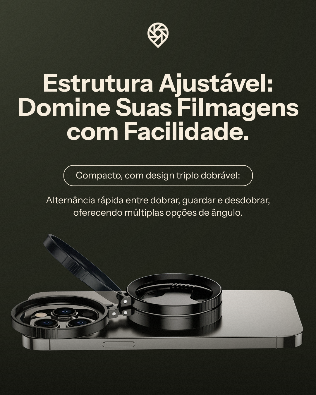 Filtro Polarizador CPL 52mm c/ Suporte Magnético (iPhone 16/15/14 Pro Max/Plus) (Smartphones Android)