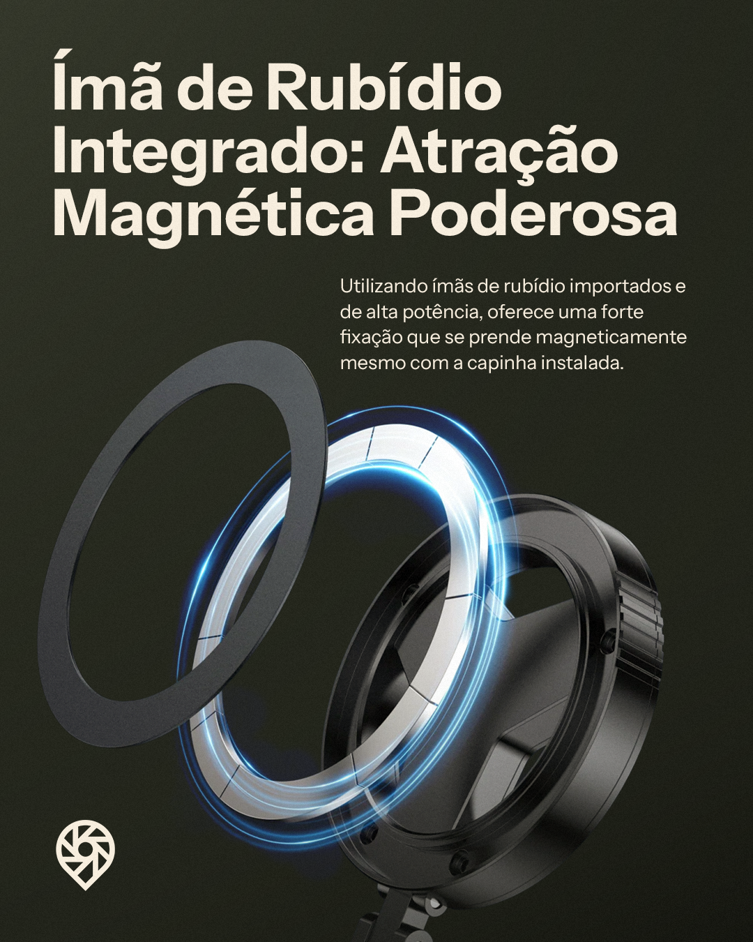 Filtro Polarizador CPL 52mm c/ Suporte Magnético (iPhone 16/15/14 Pro Max/Plus) (Smartphones Android)